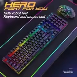 2024 Factory Direct Sale <strong>Computer</strong> T6 Gaming <strong>Keyboard</strong> Mouse <strong>Combos</strong> Mechanical <strong>Keyboard</strong> 108 Keys LED Light - Product Image 4