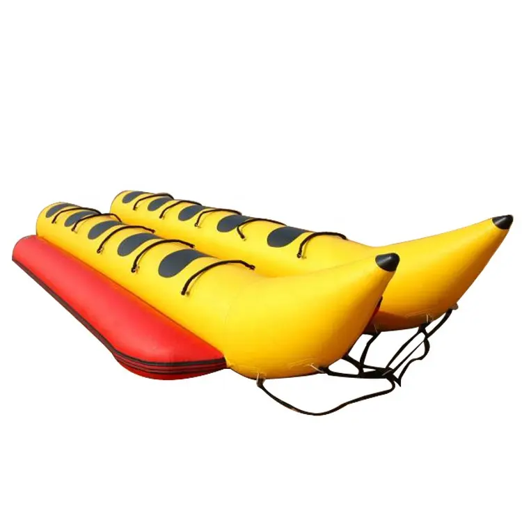 Banana boat gonfiabile di colore giallo di vendita calda per la barca di banana della barca del partito del gioco dell'acqua