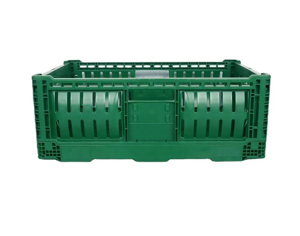Casse di plastica riutilizzabili 600x400x220mm in rete di plastica verde per uso alimentare casse di plastica in materiale Pp per il trasporto di frutta