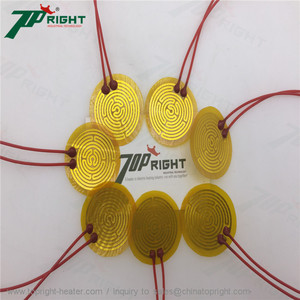Round 3.7 Volt 2.2 Watt Polyimide Film Heater Pad Flexible <strong>Heating</strong> element for Automobile <strong>Heating</strong> - Product Image 4