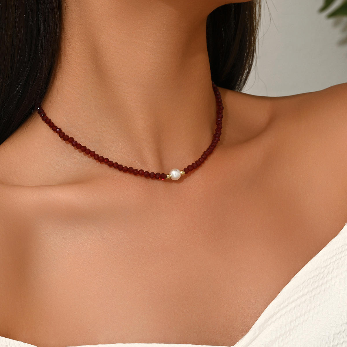 Red Garnet+ Fresh water pearl