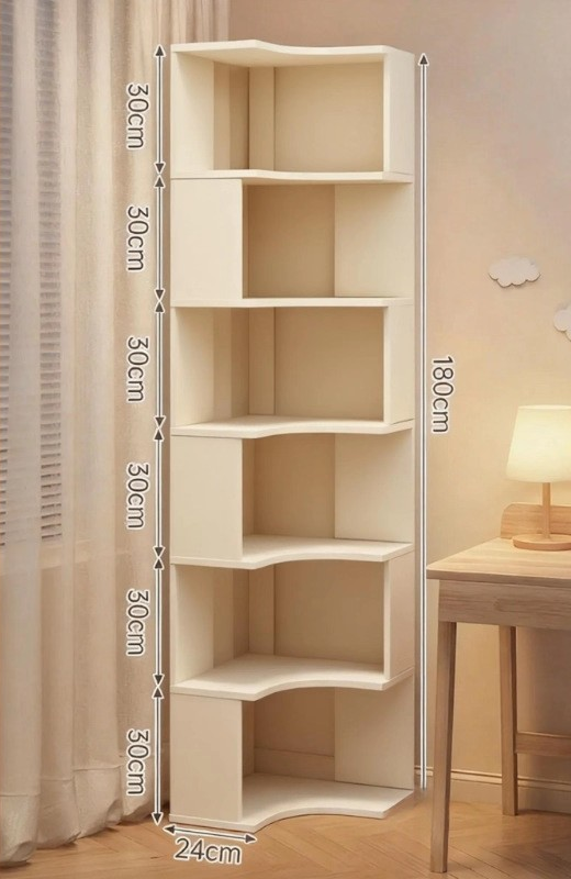 Milk white six layer cabinet