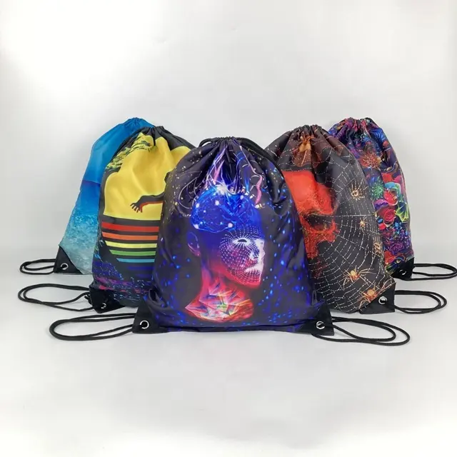 Bolsa para casco de motocicleta con cordón personalizado, bolsa pequeña con cordón, mochila de lona de moda con embalaje de bolsa con cordón