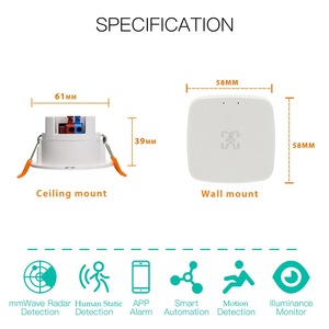 24G Tuya Smart WiFi/ZigBee Human Presence Detector Wave Radar Detection <strong>Sensor</strong> <strong>Light</strong> Luminosity 2 IN 1 <strong>Function</strong> Remote Monitor - Product Image 2