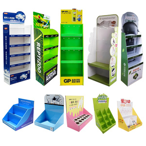 Fsdu Cdu Estante de exhibición de mostrador de piso de cartón Caja de exhibición de Pdq promocional Pos Pop Mart Soporte de exhibición de cartón de papel con gancho