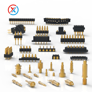 Đồng thau 2.54mm 23456789 Pin mùa xuân POGO Pin mạ Vàng uốn cong đôi hàng POGO pin liên hệ với SMD SMT Dip POGO kết nối - Product Image 1