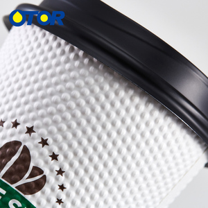 自動販売機用OTOR12OZ紙コップ蓋付き使い捨てコーヒーカップ - Product Image 4