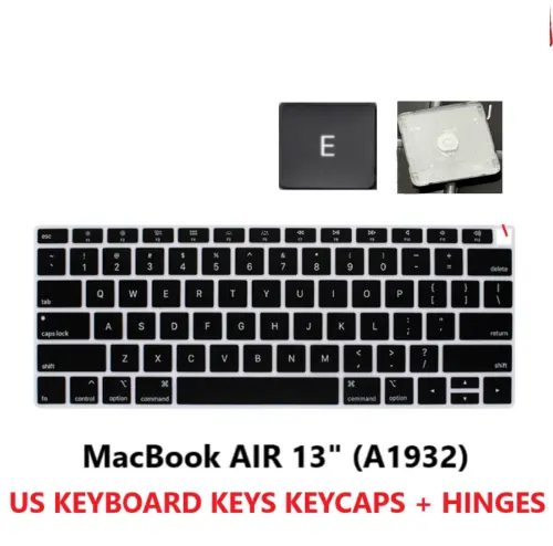 Teclado americano "ca p s" conjunto completo de substituição, para macbook pro retina 13 "15" a1989 a1990 a1932 (preto) chave versão eua "ca p s"