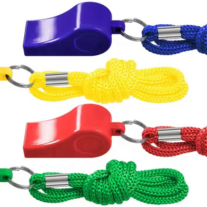 Precio bajo, alta calidad, Mini silbato de emergencia de plástico colorido personalizado con cuerda y llavero - Product Image 2