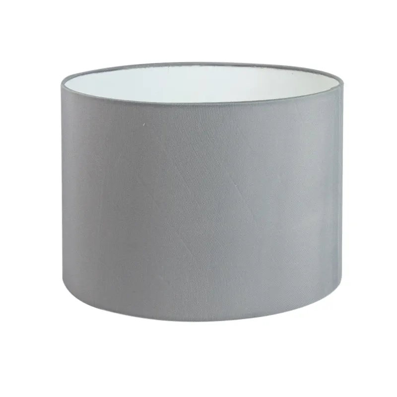 Pantalla de lámpara para lámparas de mesa, tela moderna más gruesa, redonda, gris, de fábrica, E14