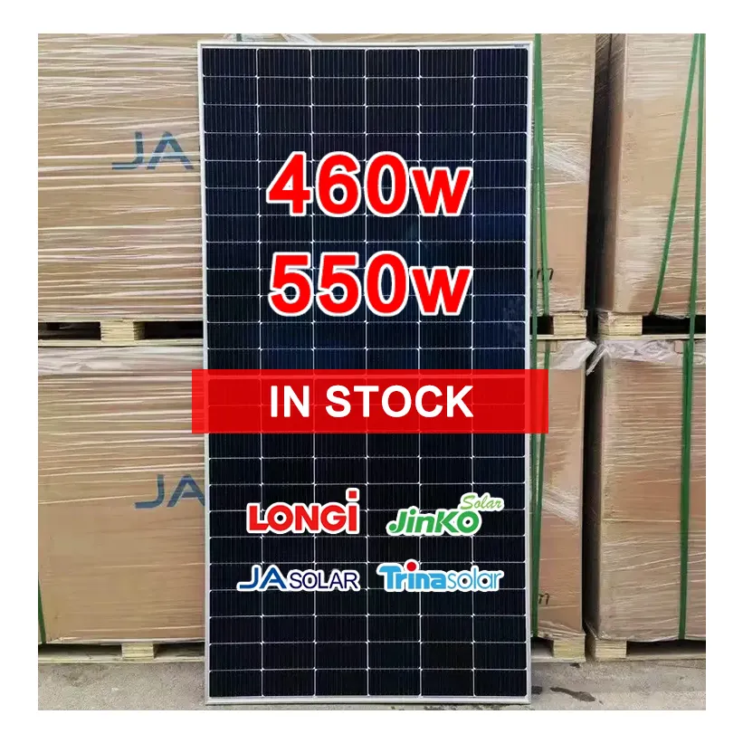 Panel modul tenaga surya 9BB 16BB, setengah sel 460 watt kaca transparan panel surya rumah 460 w Placa Solares dalam stok