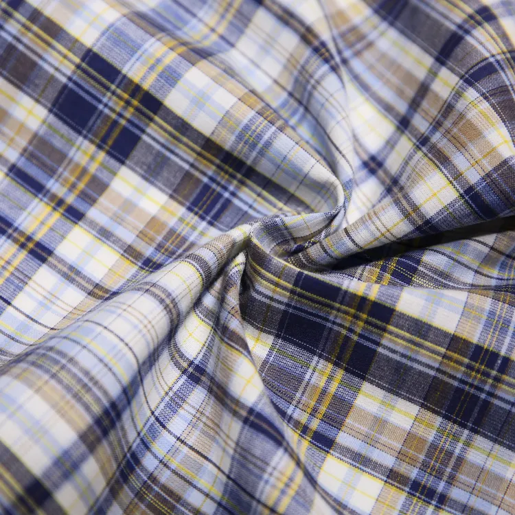 Хлопчатобумажная тканевая пряжа окрашенная рубашка с принтом хлопчатобумажная ткань для рубашки