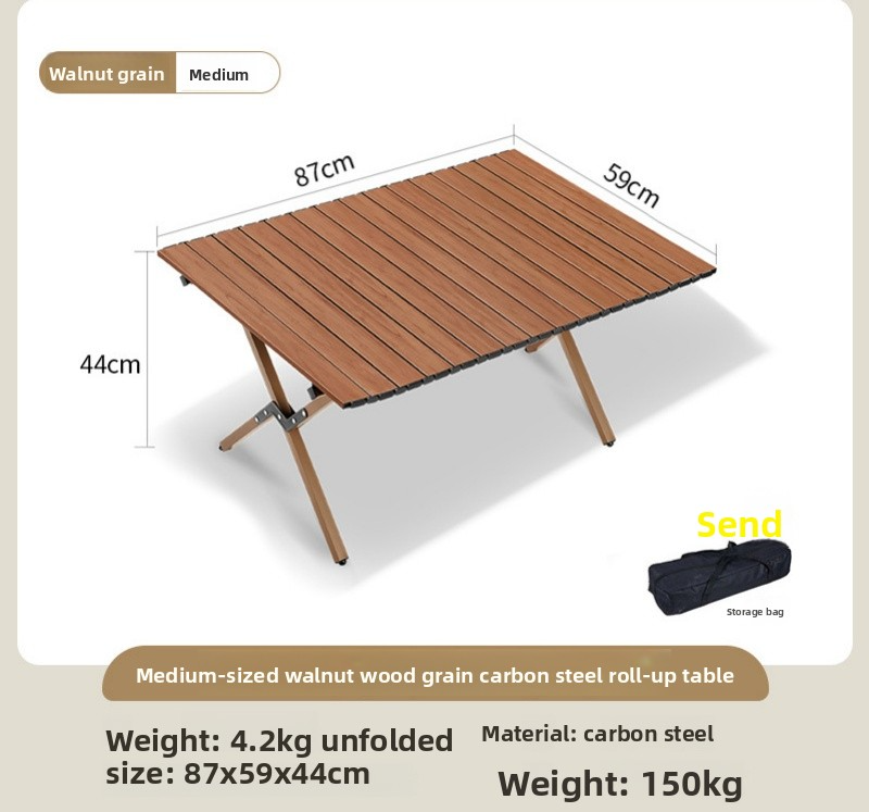 90cm-acier carbone-grain noyer