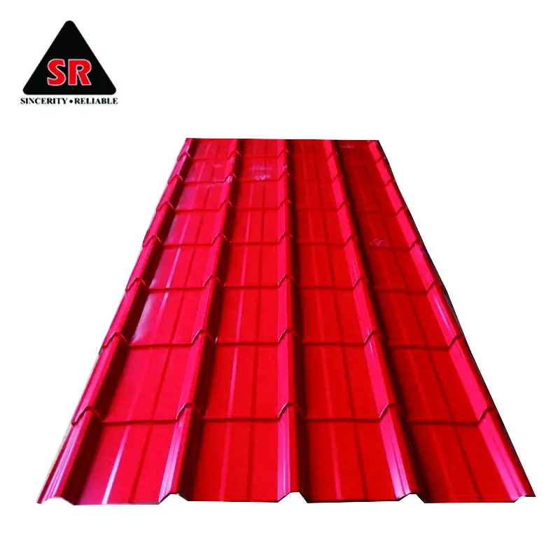 Folha de alumínio revestida da cor do telhado do metal do chapa do telhado do metal da cor vermelha