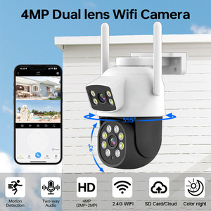 Cámara de red IP inalámbrica de 4MP Sistema de lente dual Ptz Seguimiento de movimiento Seguridad 4CH Wifi NVR CCTV Kit de cámara para el hogar - Product Image 2