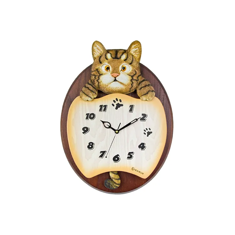 Лидер продаж, деревянные настенные часы «сделай сам» на заказ с милым котом, деревянные настенные часы для домашнего декора