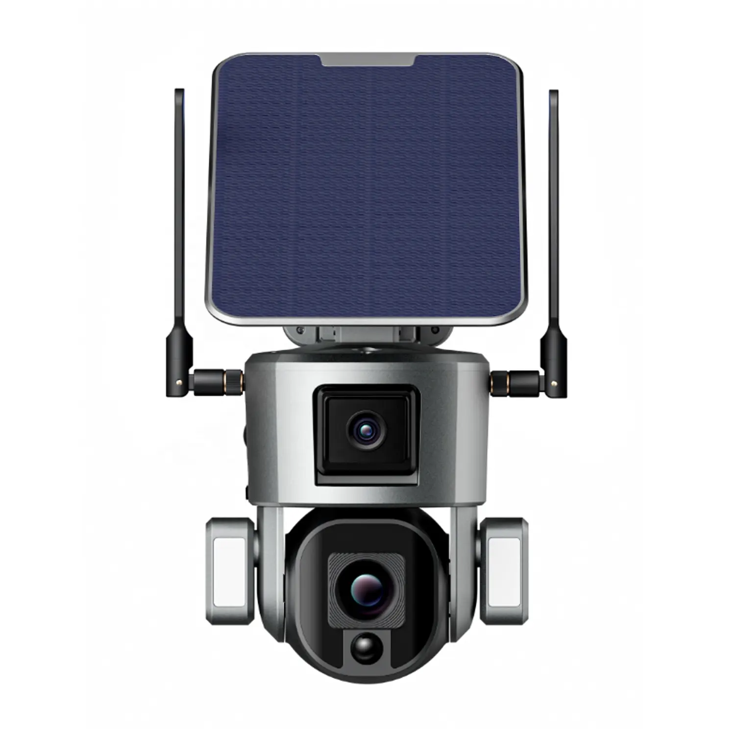 4K 10X Zoom gözetim açık güvenlik kamera Alarm bağlantı çift Lens CCTV güneş PTZ kamera