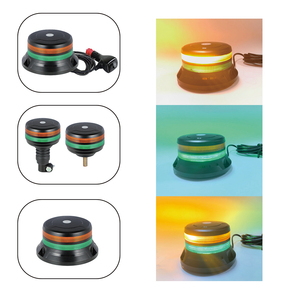 双层频闪闪光灯DC12v 24v琥珀色信标警告带磁铁底座ECE R65新条件 - Product Image 5