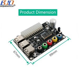 Entrada ATX de 24 pines a 6 * USB 2,0 Hub Breakout Board con perilla de voltaje ajustable compatible con QC 2,0/QC 3,0 Max 3A salida - Product Image 3