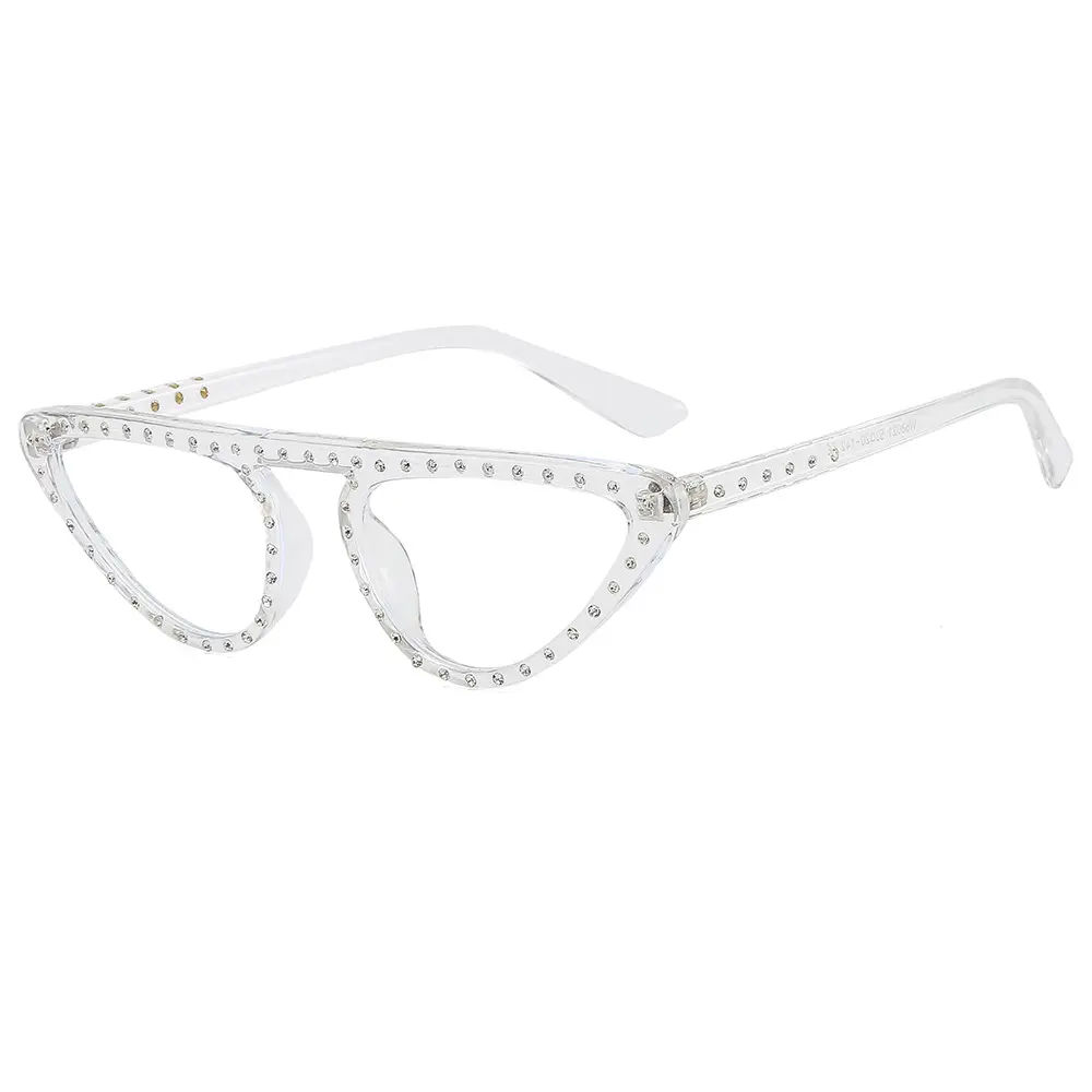 Модные женские дизайнерские очки, конкурентоспособная цена, плоская оправа для очков, оптическая оправа со стразами