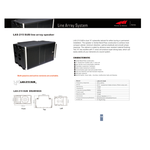 LAS-215SUB 40Hz 250Hz Dual 15 inch 75mm spreekspoel passieve actieve powered sound system subwoofer <span class=keywords><strong>speaker</strong></span> <span class=keywords><strong>box</strong></span> - Product Image 6