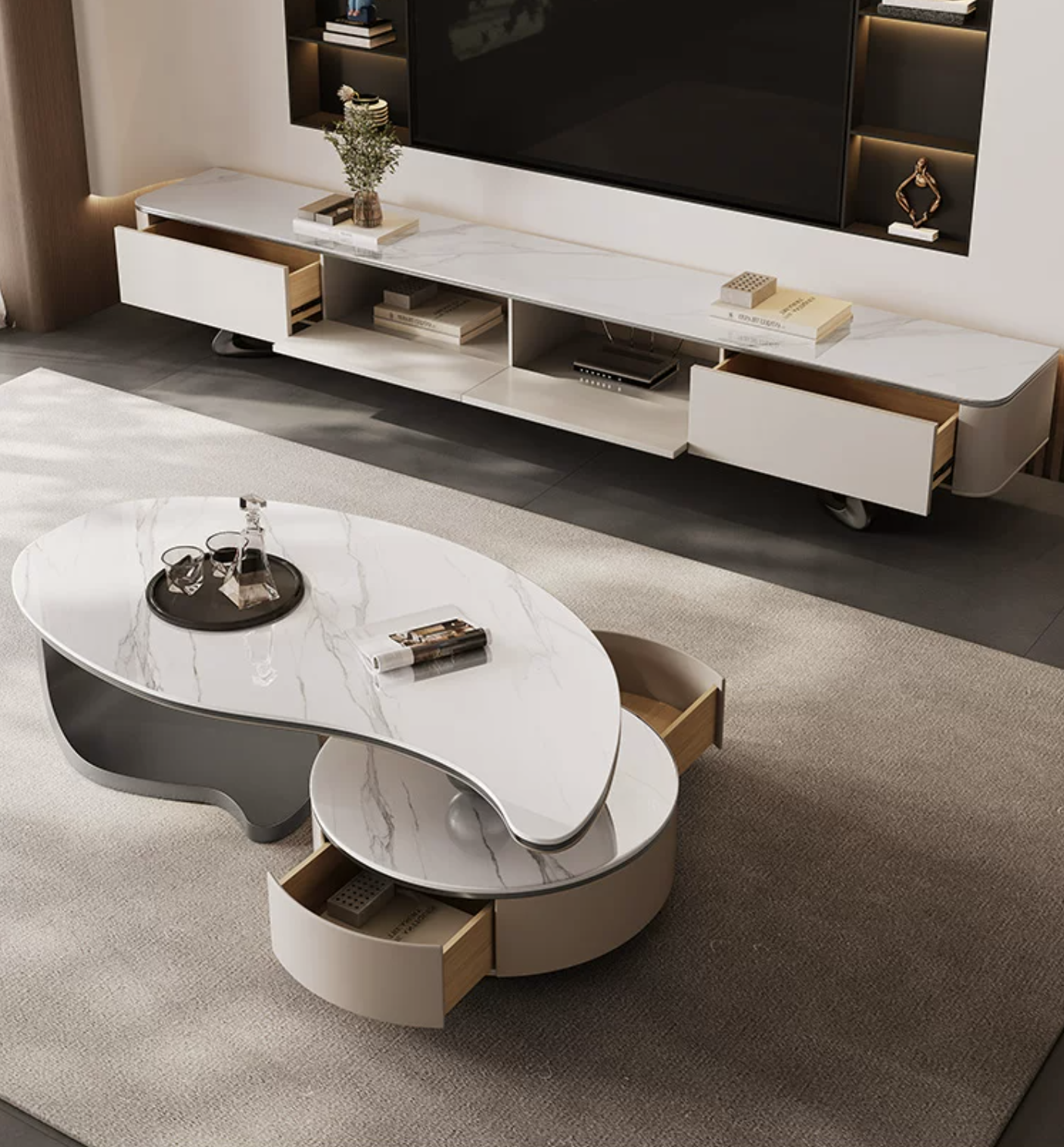 1.4M Coffee Table &2.0 M TV Stand Set