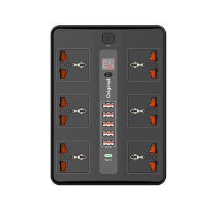 EONLINE เต้าเสียบปลั๊กไฟหลายช่อง6ทาง AC,อะแดปเตอร์สายชาร์จ USB 5ช่องปลั๊กต่อปลั๊กไฟ2เมตร - Product Image 3