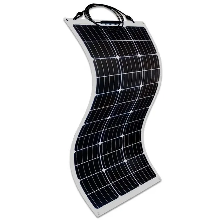 Panel surya fleksibel kristal tunggal efisiensi tinggi RV balkon 100W 200W 300W panel surya