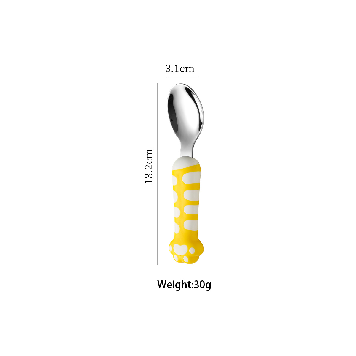 304 stainless steel cat paw children's spoon (yellow)
