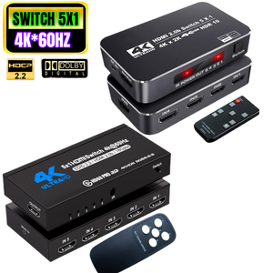 <strong>5</strong> In <strong>1</strong> Out 4K HDR 2.0 Switcher 5X1 <strong>5</strong> Ports 4K 60Hz <strong>Switch</strong> With IR Remote Control HDCP 2.2 10 Converter For PS4 <strong>5</strong> - Product Image 1