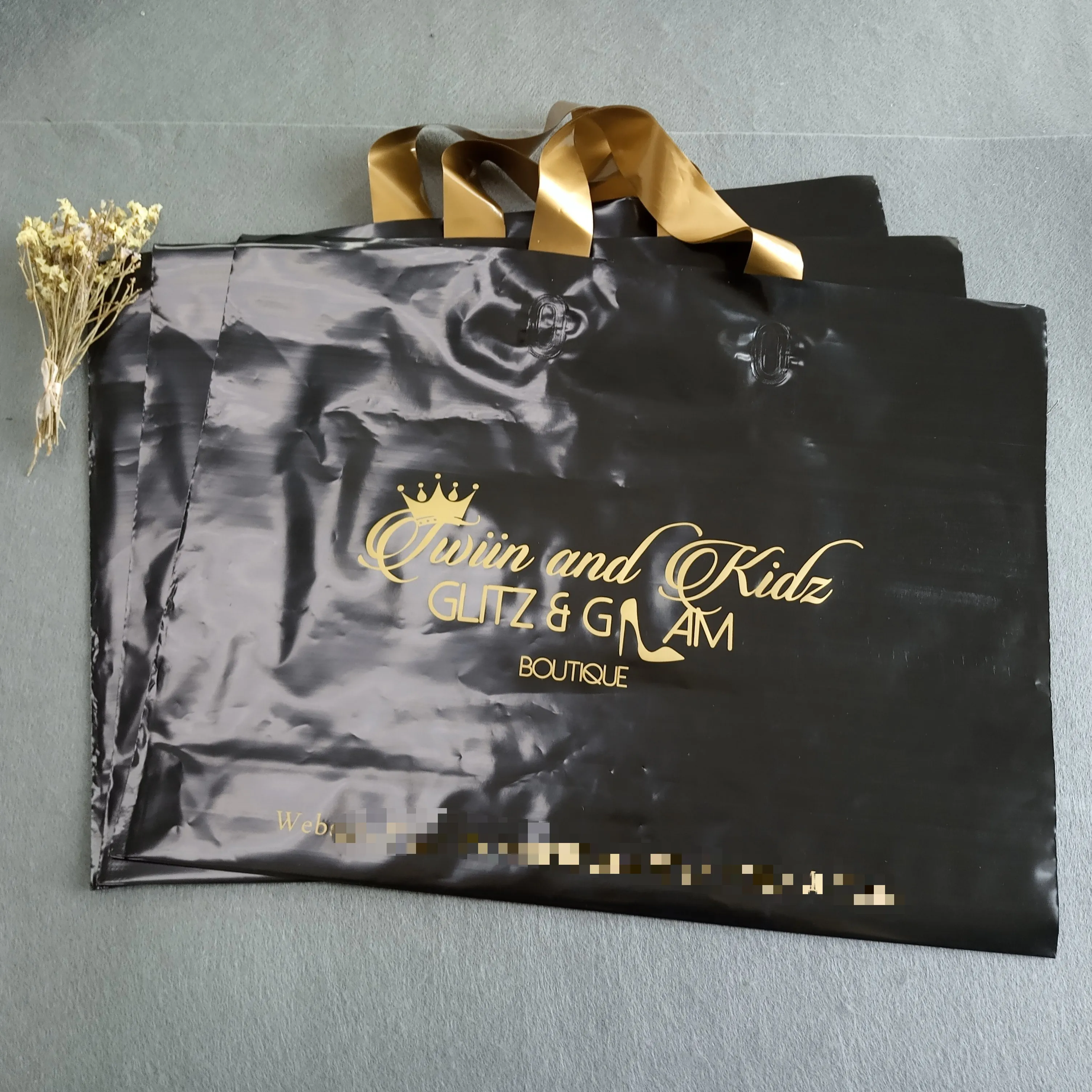 High quality custom color logo size shopping bags with logos handle plastic bag Shopping Plastic Bags
