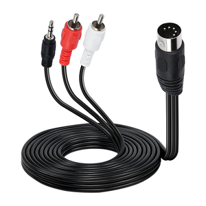 5 Pin DIN to <strong>2</strong> <strong>RCA</strong>/3.5mm Male TRS Stereo Audio Cable Receiver for Radio Audio Equipment signal <strong>Output</strong> and Subwoofer