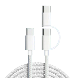 สายชาร์จเร็ว2-in-1แบบถัก PD USB C ไปยัง8Pin สายเคเบิลข้อมูล60W 20W สำหรับคอมพิวเตอร์ IOS USB C ไปยัง USB C สายสำหรับชาร์จได้อย่างรวดเร็ว - Product Image 1