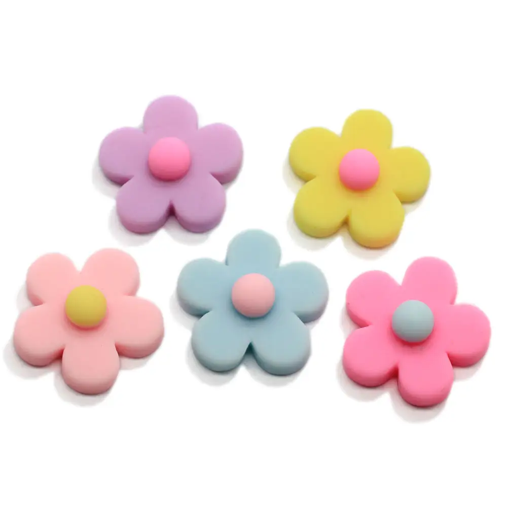 Nuevo 100 piezas Mini de 18MM de resina lindo flor Flatback piedra plana de resina Cabochons de La Flor boda botones arte Scrapbook