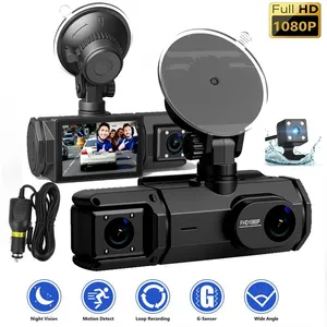 New Style Full <strong>HD</strong> 1080P 3 Lens <strong>Car</strong> Camera Front Inside Rear with Motion Detection Anti-Shock for Vehicles - Product Image 6