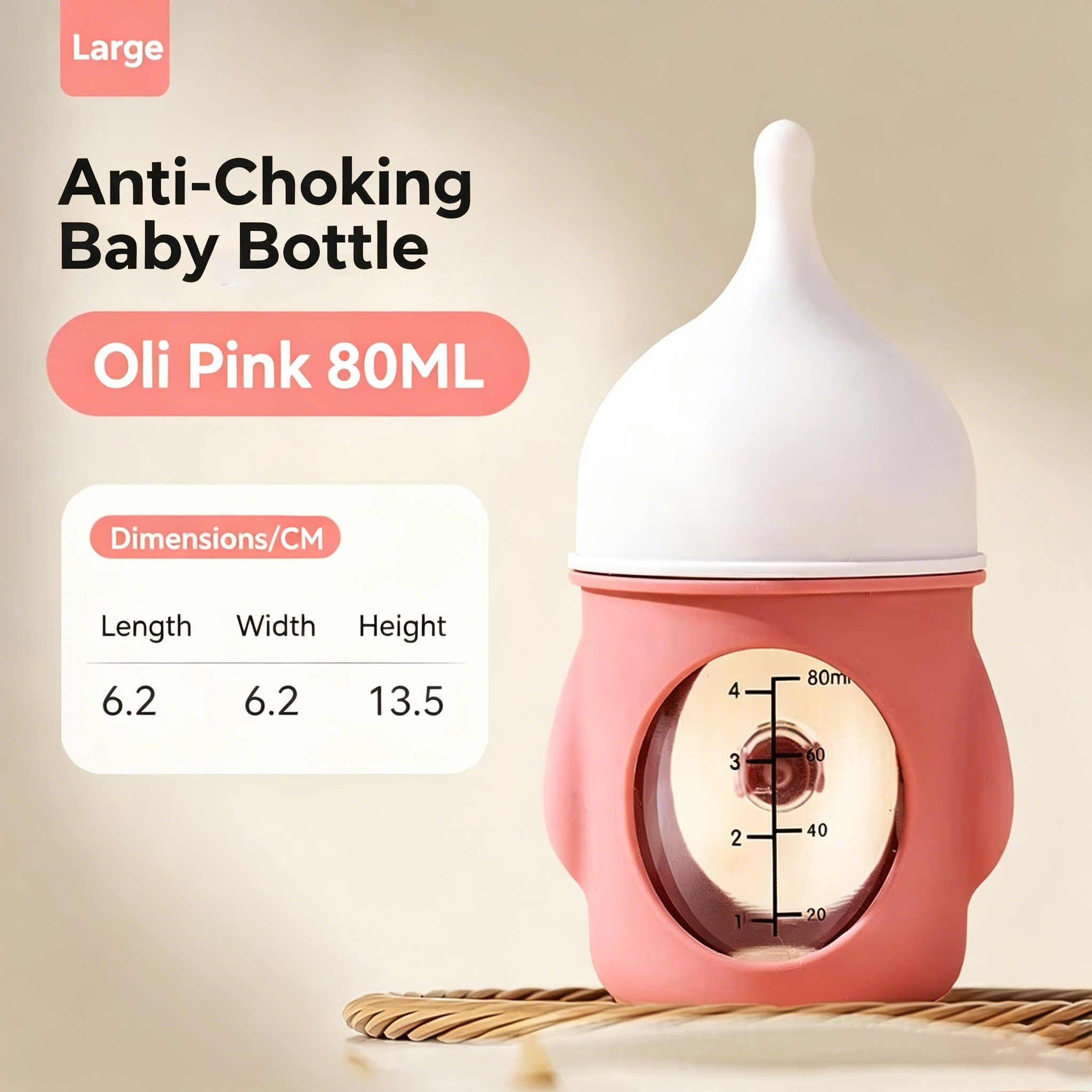 Oli rosa 80ml - Incluye 1 chupete a juego - Recibe 2 chupetes