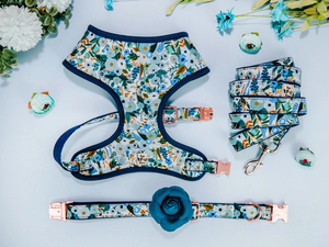 Personal isierte Vintage Flower <span class=keywords><strong>Dog</strong></span> Harness Atmungsaktive Luxus Simple Style Chinoiserie Floral <span class=keywords><strong>Dog</strong></span> Harness Weste - Product Image 3