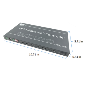 Controlador de iluminación de audio y video profesional Bitvisus Procesador de imágenes de video de 2 entradas y 6 salidas 1x3 4K HDMI TV Video Wall - Product Image 5