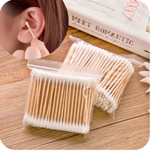 Çift kafa kulak temiz tomurcukları bambu çubuk pamuk temizleme bezi yüksek kaliteli pamuk bambu çubukla kağit kutu - Product Image 5