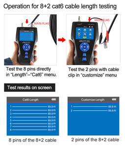 Probador de Cable Lan NF-8601S TDR, rastreador de Cable LCD multifuncional PING/POE, probador de longitud de Cable