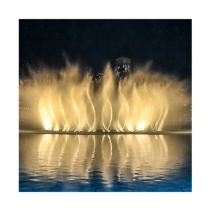 Fontana di musica interattiva personalizzata con luci a LED Design gratuito per uso esterno giardino e lago