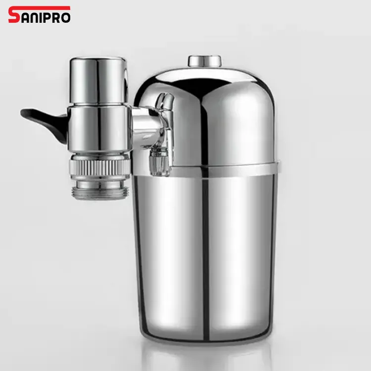 SANIPRO, venta al por mayor, filtro montado en grifo de cocina, suavizador de agua de carbón activado, purificador de agua de grifo doméstico