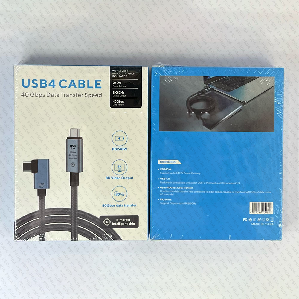 Câble de courbure 8 USB4 240W 8K 40 Go (1 mètre)