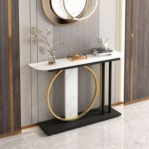 İtalyan tasarım Modern konsol Tableblack ve beyaz kayrak masaüstü masa oturma odası yemek giriş için - Product Image 1