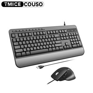 COUSO Großhandel benutzerdefinierte Büro-Computer-Tastatur und Maus ergonomisch volle Größe ergonomische verdrahtete Tastatur und Maus-Combo - Product Image 1