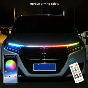 ไฟ LED ฝากระโปรงรถยนต์1.8ม. หลากสี RGB 12V LED ไฟวิ่งกลางวันไฟควบคุมแอปรีโมทสำหรับฝาครอบเครื่องยนต์รถยนต์ - Product Image 2
