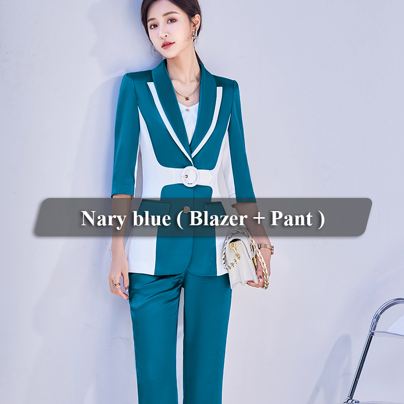 2 piezas azul marino traje de pantalón