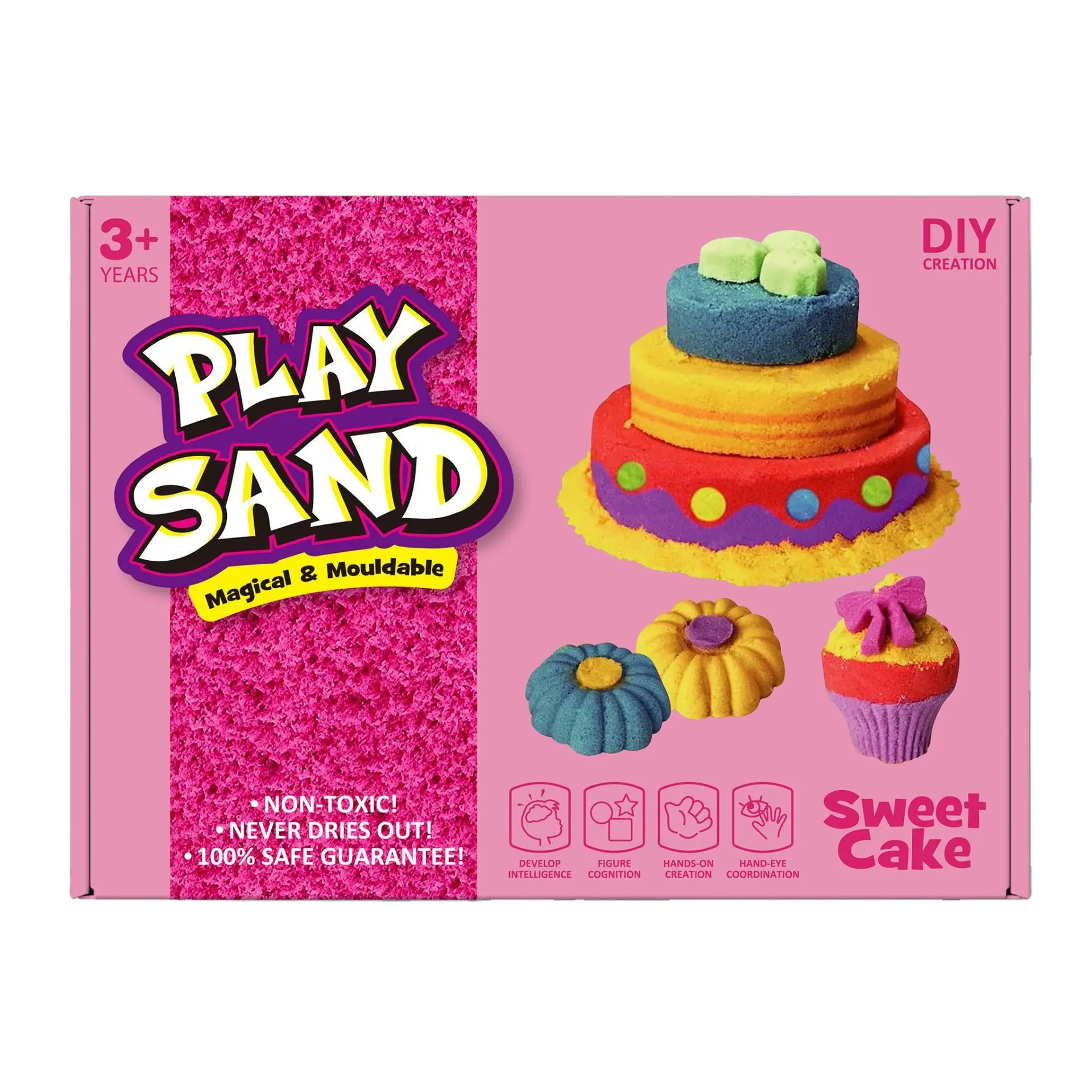 Juguete de arena mágica para niños, rompecabezas de arena espacial para pastel, juguete educativo montessori