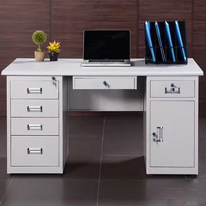 New Product Home Furniture 5 Drawers Aand Key Lock Thickened White <strong>Simple</strong> Work Table Steel Office <strong>Computer</strong> <strong>Desk</strong> - Product Image 4