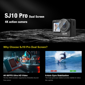 กล้องแอคชั่น Sjcam 12MP Pro4K60FPS SJ10หน้าจอคู่ Wi-Fi กล้องกันน้ำ EIS 2.0 - Product Image 2